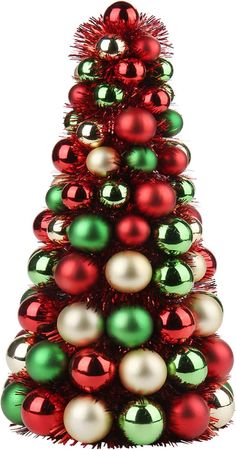 Amazon.com: 16" Small Tabletop Christmas Tree, Mini Xmas Ornaments Tree with 94 Shatterproof Ornaments Balls for Christmas Holiday Party Wedding Decor -Gold Brown : Home & Kitchen