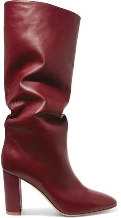Laura 85 Leather Knee Boots - Burgundy