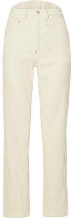 Pushbutton - Cotton-blend Corduroy Straight-leg Pants - White