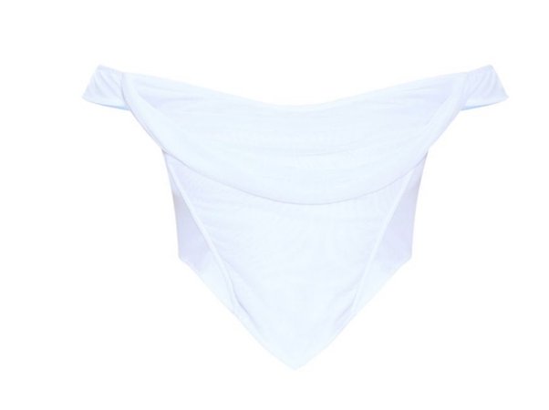white corset mesh top