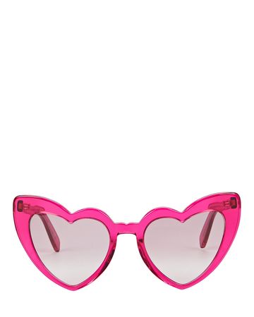 Saint Laurent Loulou Heart-Shaped Sunglasses in Pink
