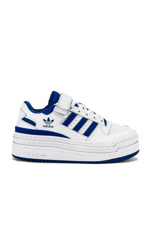 adidas Originals Triple Platforum Lo Sneaker in White & Team Royal Blue | REVOLVE