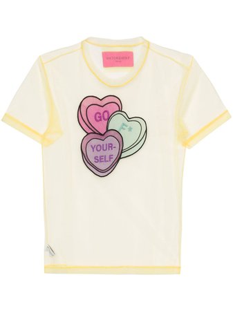 Viktor & Rolf Lovehearts-embroidered Tulle T-shirt - Farfetch