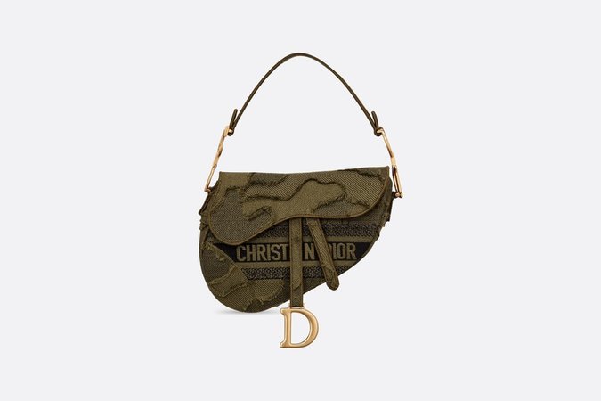 Green Saddle Camouflage Pouch - Bags - Woman | DIOR