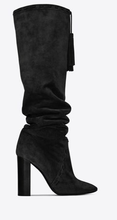 black ysl boots shoes