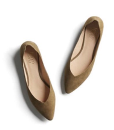 brown pointed ballet flats