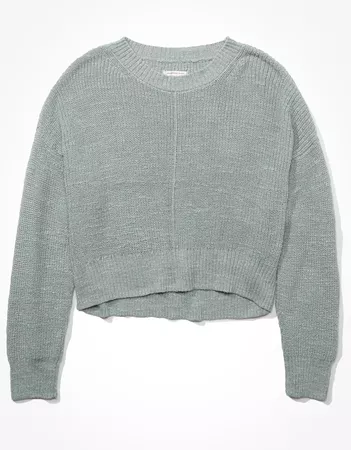 AE Cropped Crew Neck Sweater blue