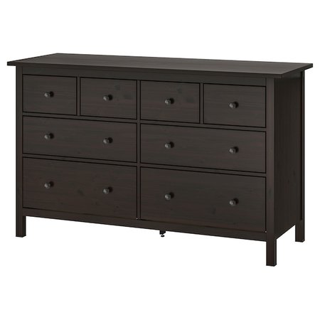 HEMNES 8-drawer dresser - black-brown - IKEA