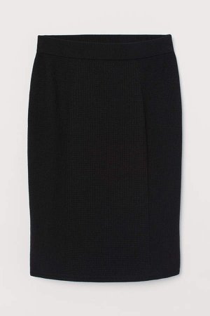 Textured-knit Skirt - Black