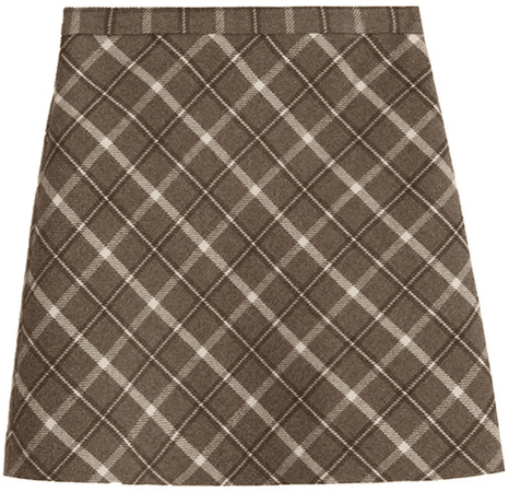 COCO' PLAID MINI SKIRT, Medium, Goodnight Macaroon brown plaid argyle mini skirt