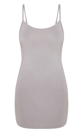 Basic Grey Marl Strappy Scoop Neck Bodycon Dress | PrettyLittleThing