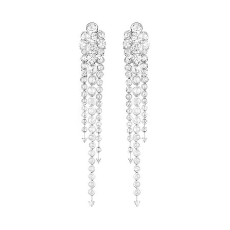ROSÉE Pendant earrings set with diamonds, on white gold