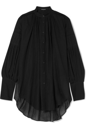 Ann Demeulemeester | Oversized cotton and cashmere-blend voile blouse | NET-A-PORTER.COM