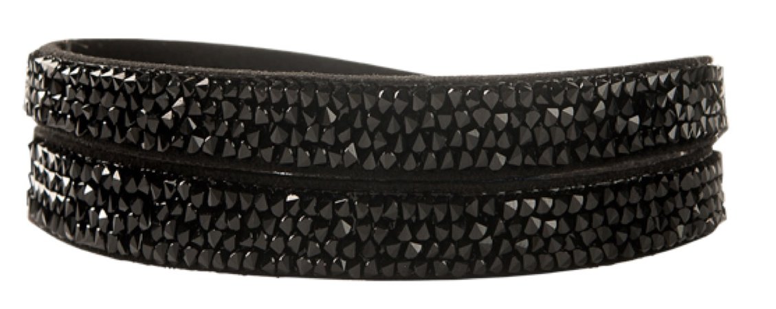 Crystal Black Swarovski Double Wrap Bracelet
