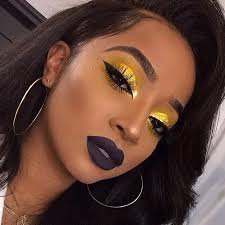 yellow eyeshadow and dark lipstick - Google Search