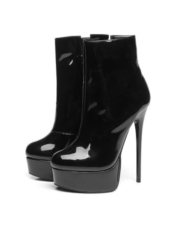 *clipped by @luci-her* Black Giaro Shiny high 16cm heel ankle boots - Shoebidoo Shoes | Giaro high heels