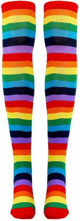 Amazon.com: Skeleteen Colorful Rainbow Striped Socks - Over The Knee Clown Striped Costume Accessories Thigh High Stockings for Men, Women and Kids: Clothing