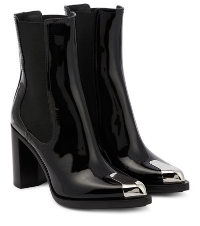 Alexander McQueen - Punk patent leather ankle boots | Mytheresa
