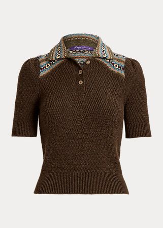 Fair Isle Cashmere-Wool Polo Sweater
