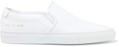 Leather Slip-on Sneakers - White