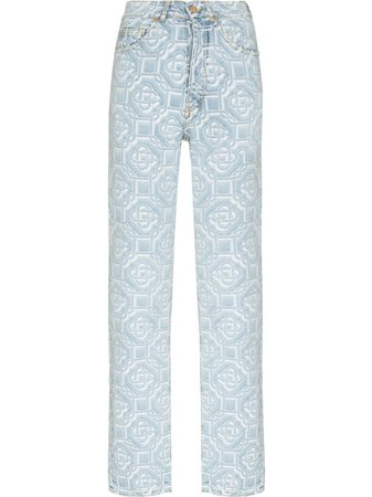 Casablanca monogram-print straight-leg Jeans - Farfetch