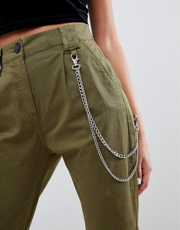 Bershka chain detail cargo trousers | ASOS