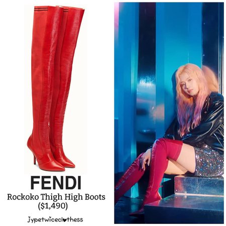 Twice's Fashion on Instagram: “SANA FEEL SPECIAL MV FENDI- Rockoko Thigh High Boots ($1,490) #twicefashion #twicestyle #twice #nayeon #jeongyeon #jihyo #momo #mina #sana…”
