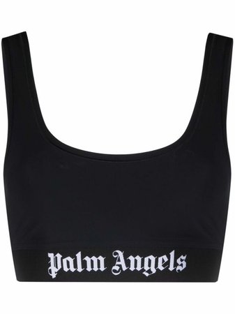 Palm Angels logo print sports bra - FARFETCH
