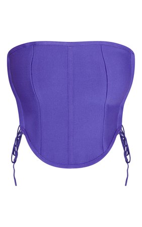 Purple Bandage Lace Up Side Crop Corset | PrettyLittleThing USA
