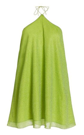 Lumiere Metallic Halter Mini Dress By Oseree | Moda Operandi