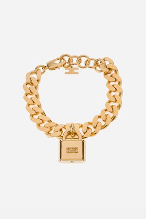 Chain bracelet with logoed padlock