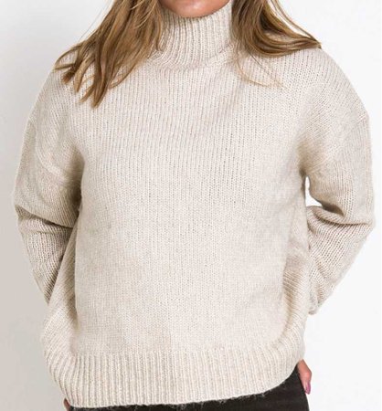 Beige knitted sweatshirt