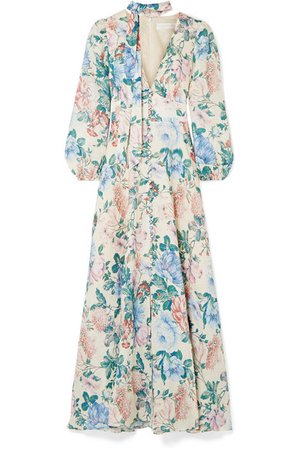 Zimmermann | Verity floral-print linen maxi dress | NET-A-PORTER.COM