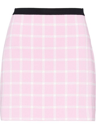 Miu Miu windowpane-pattern mini skirt