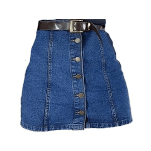 Denim Button Up Skirt With A Belt