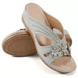 Sandals for Women Rhinestone Cutout Design Bohemian Wedge Sandals Mid Heel Casual Back Zipper Round Toe Boho Shoes - Walmart.com