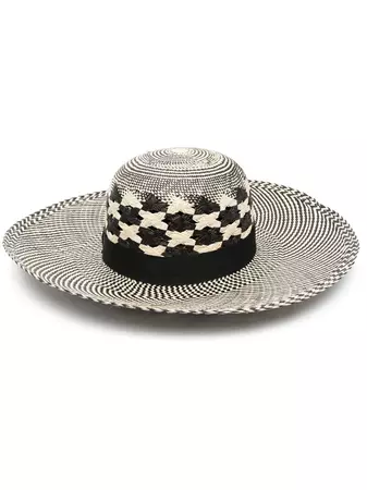 Borsalino Panama Black And White Hat - Farfetch