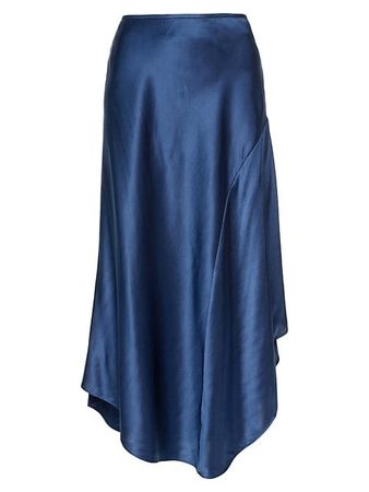 Robert Graham dark blue Silk Midi Skirt