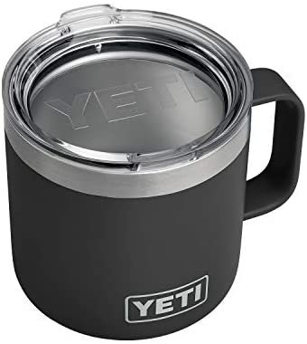 Amazon.com: YETI Rambler 14 oz Stainless Steel Vacuum Insulated Mug with Lid, Black: Sports & Outdoors