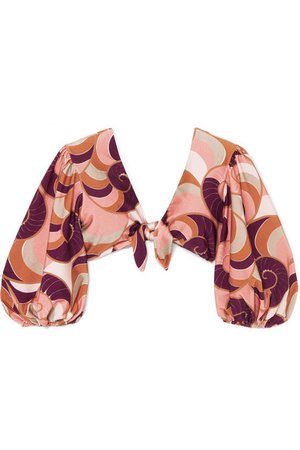 Adriana Degreas | Nautilus tie-front printed bikini top | NET-A-PORTER.COM