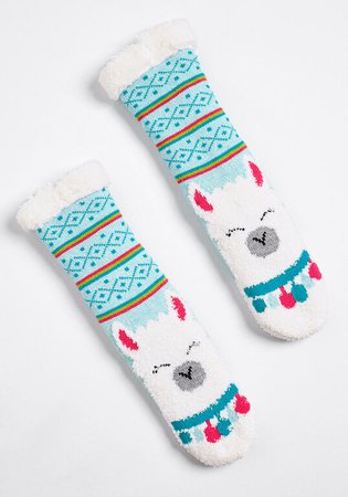 Getting Warmer Slipper Socks White Alpaca | ModCloth