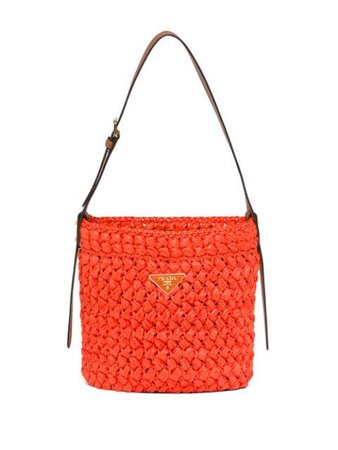 Prada crocheted bucket bag orange 1BE033VOOO2DGC - Farfetch