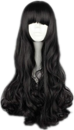 COSPLAZA Cosplay Costume Wigs Blake Belladonna Black 70cm Long Curly Wavy Black Full Hair: Amazon.co.uk: Toys & Games