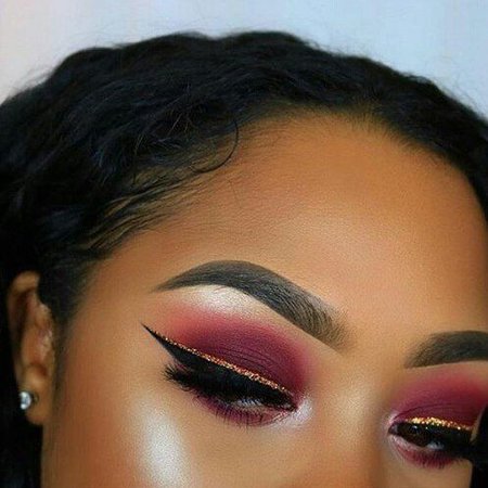 burgundy makeup on black girl eye look - Google Search