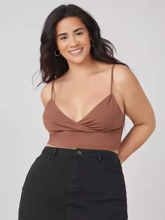 Plus Ruched Solid Cami Top | SHEIN USA