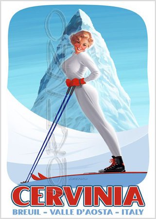 vintage skiing pinup - Google Search