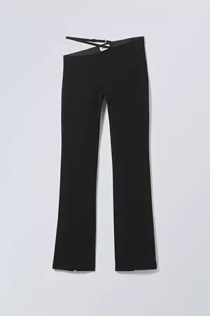 Aline Strappy Trousers - Black - Weekday WW