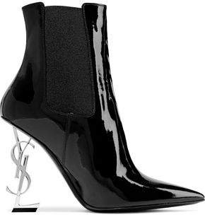 Opyum Logo-embellished Patent-leather Ankle Boots
