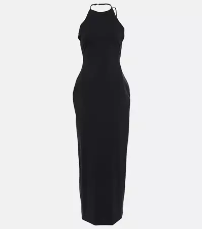 Coralia Halterneck Jersey Maxi Dress in Black - The Row | Mytheresa