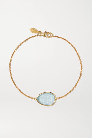 Gold 18-karat gold aquamarine bracelet | Pippa Small | NET-A-PORTER